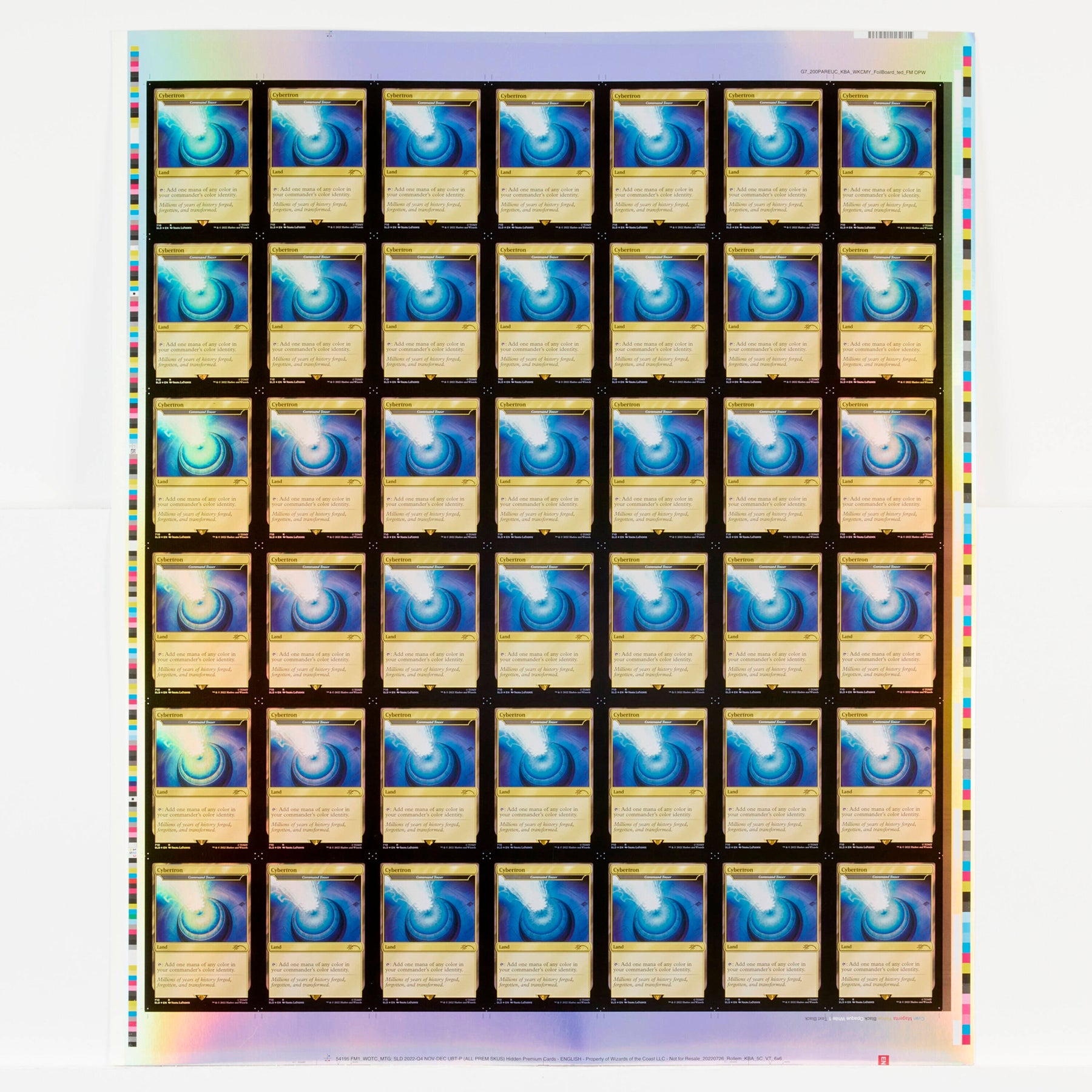 Magic the Gathering - Uncut Sheet: Secret Lair Drop: Transformers - Optimus Prime vs Megatron Cybertron Land (foil)