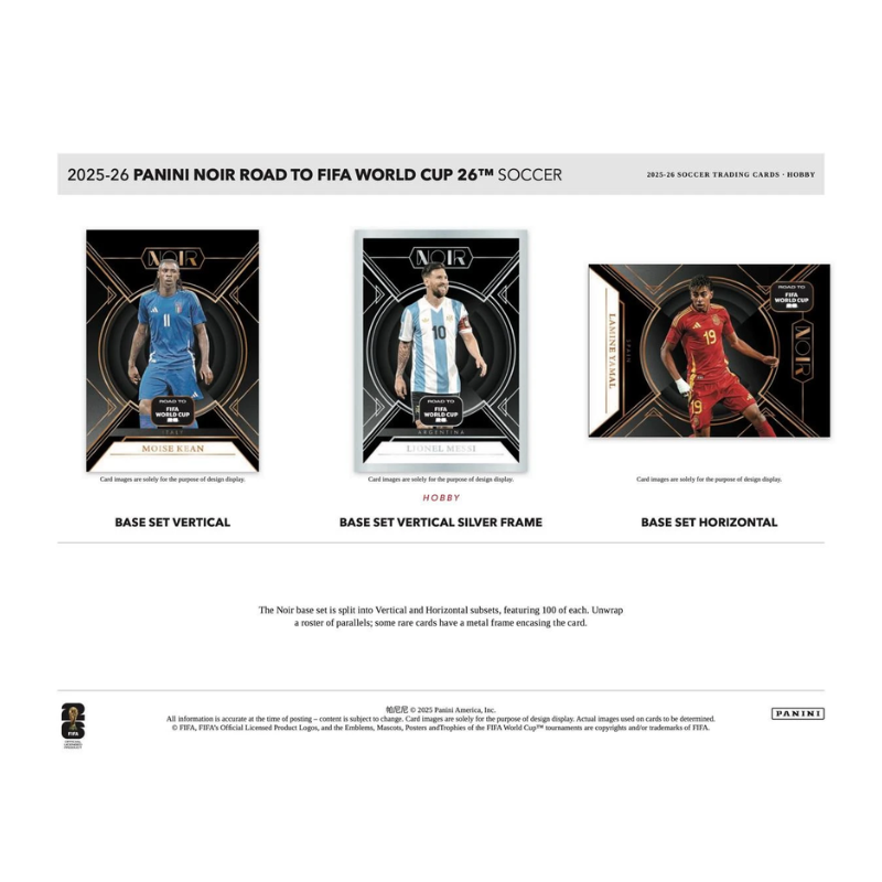 2025/26 Panini Noir Road to World Cup Soccer Hobby 3 Box Case