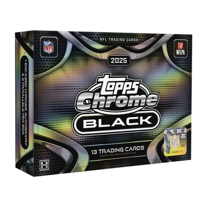 2025 Topps Chrome Black Football Hobby 12 Box Case